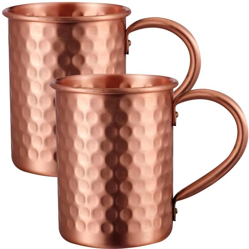 100% Медная Кружка для Moscow Mule 1/2/3/4 ШТ Прочные Медные Пивные Кружки Кофейная Кружка Молочный Стакан Чистая Медь Барная Кружка Посуда для Напитков