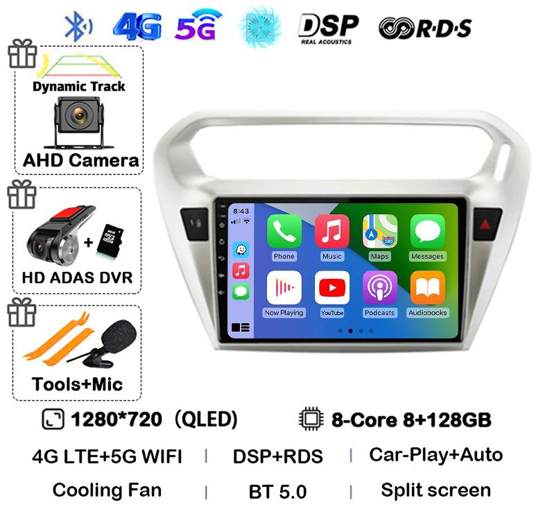 Android 14 Carplay Car Radio For Peugeot 301 Citroen Elysee 2013 2014 2015 2016 2017 2018 Multimedia Video Player GPS Stereo DSP