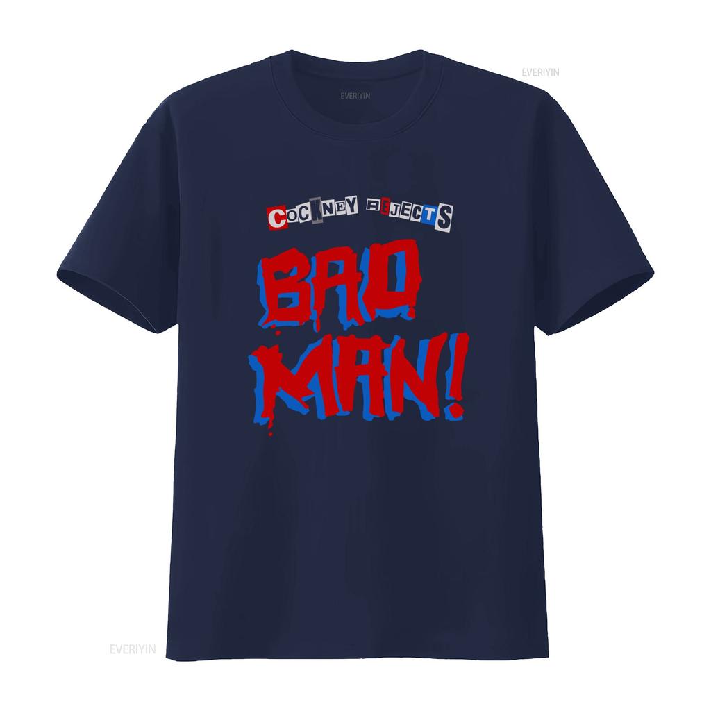 Cockney Rejects Bad Man Print Mens T Shirt Available in 6 Colors vintage Washed Slightly Casual Unisex Top For Everyday Wear