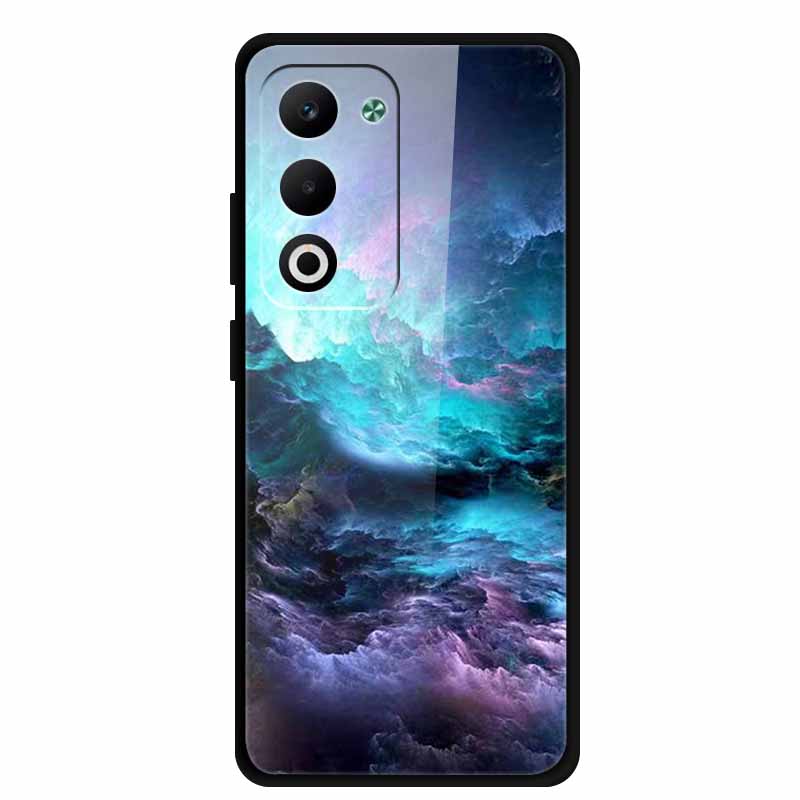 Glass Back Cover For Oppo A5 5G 2025 Phone Case 6.67" Hard Tempered Glass Case For Oppo A5i Pro 4G Case A5iPro Soft Bumper Shell