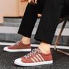 Fashion Fashion Red Men Canvas Shoes 2024 Breathable Flats Canvas Sneakers Man Vulcanized Shoes Lace-up Casual Shoes Men Espadrilles