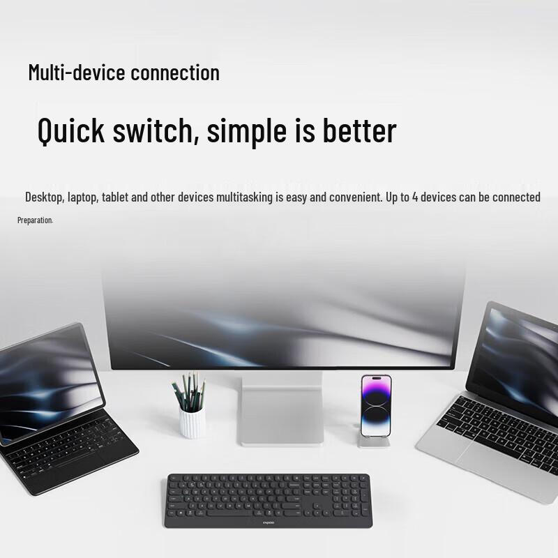 Rapoo E9500G 110-Key Ultra-Slim Multi-Mode Wireless Keyboard