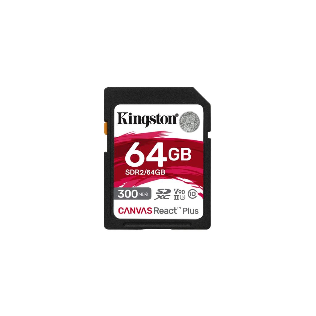 Kingston Карта памяти Canvas React Plus SD для профессиональных кинокамер 4K/8K