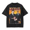 Michael Scott Homage The Office T Shirt Hip Hop Washed Oversize T-Shirt Tv Series Vintage Men Women Streetwear Graphic Tee Shirt