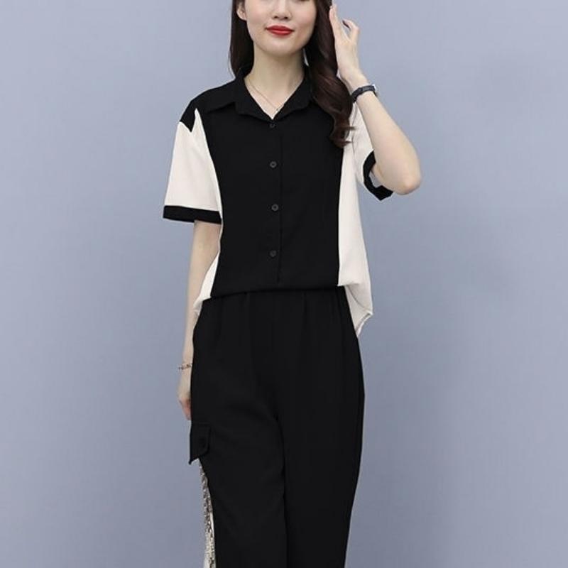 Fashion Patchwork Striped Chiffon Women Shirt Spring Lapel Long Sleeve Button Blouse Office Lady