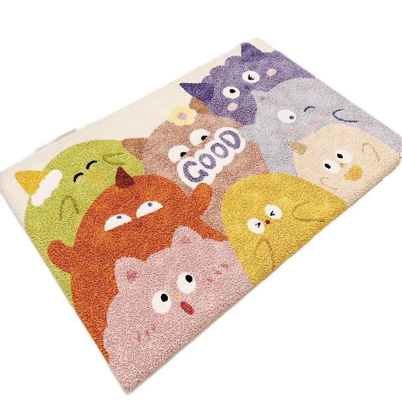 Children'S Imitation Cashmere Student Seat Cushion Toilet Bathroom Absorbent Floor Mat Toilet Non-Slip Warm Foot Cushion Fart Cushion