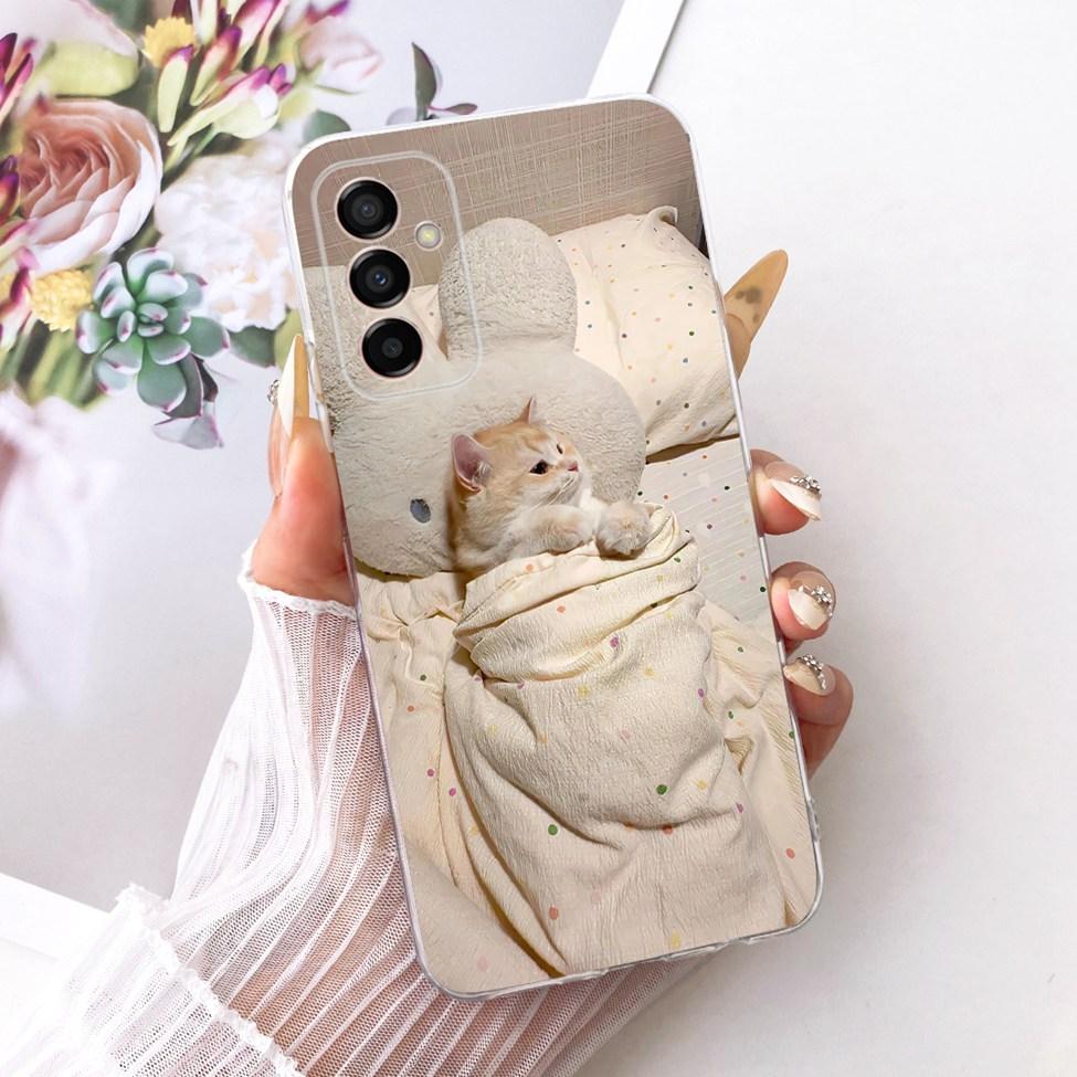 For Samsung M23 5G Case Transparent Cute Cat Fashion Butterfly Funny Painted Casing For Samsung Galaxy M23 5G SM-M236B SM-M236L