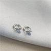 925 Silver Black Heart Hoop Earrings Temperament Simple Inlaid for Women Wedding Jewelry Accessories