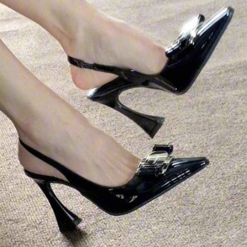 Модная женская обувь с острым носком, нишевая, модный новый стиль, женский высокий каблук, универсальные простые одинарные туфли, трендовые темпераментные женские сандалии