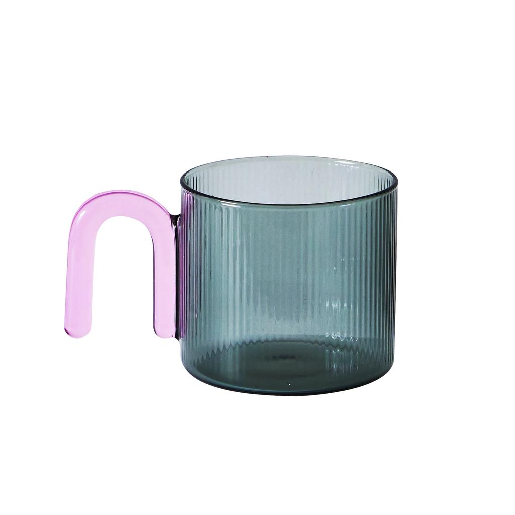 Colorful Handle Ripple Coffee Cup Heat Resistance Glass Mug Milk Tea Office Cups Drinkware Birthday Gift Coffee Mugs