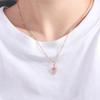 Exquisite Pink Rose Necklace Romantic Clavicle Chain French Style 3D Flower Choker Girls