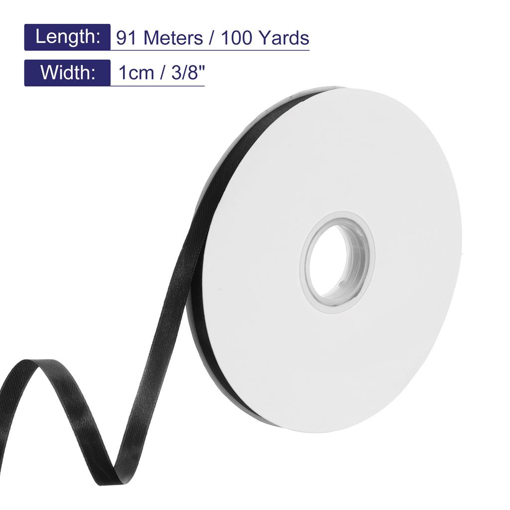 100 ярдов атласной ленты 1 см двусторонняя полиэстеровая атласная лента для подарочной упаковки, Рождества, свадьбы, украшения на день рождения, ручная работа DIY