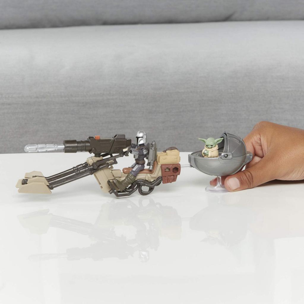 Star Wars Mission Fleet Minifigure Vehicle Pack Mandalorian with Speeder Bike STAR WARS 2020 MISSION FLEET Figure Vehicle Pack MANDALORIAN WITH