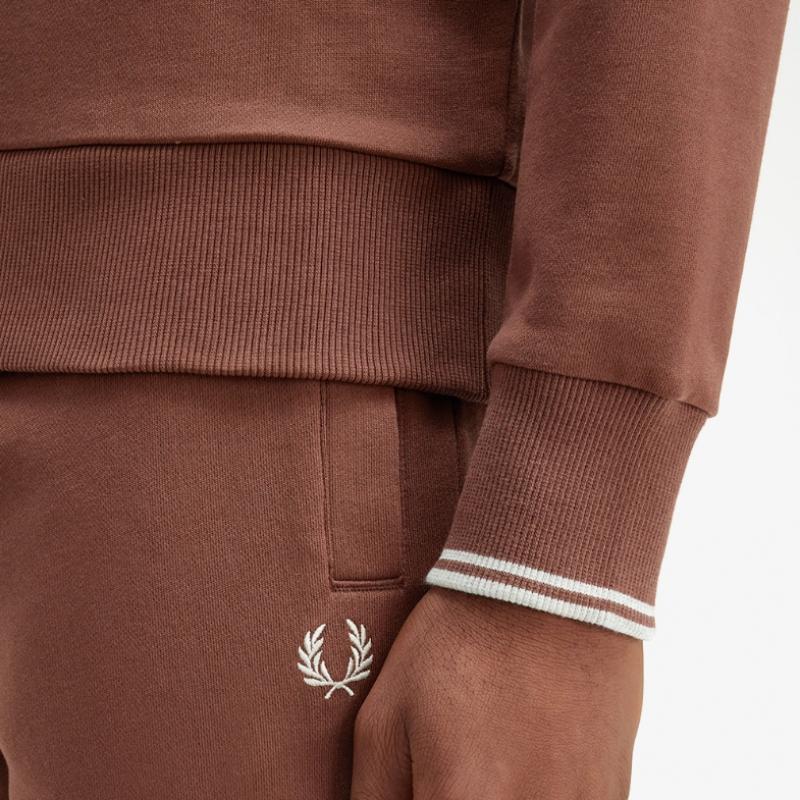 Fred Perry [базовый] Толстовка с застежкой-молнией на половину длины, цвет виски-коричневый Afpm2433574 W52