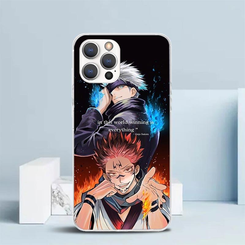 Горячий аниме чехол для телефона JusuKaisen для IPhone 16 17 Air 16E 15 14 Plus 13 Mini 12 11 Pro Max 7 8 + SE 2020 Мягкая задняя крышка из ТПУ 16 1