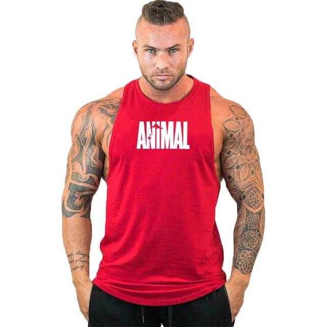 2024 Gym Workout Sleeveless Shirt Tank Top Men Animal Bodybuilding Clothing Fitness Sportwear Muscle Male Fashion Tanktop