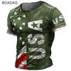 National Flag Graphic Men's Street T-Shirts Short Sleeve America Trend 3D Print T Shirt O-Neck Casual Tops Shirt