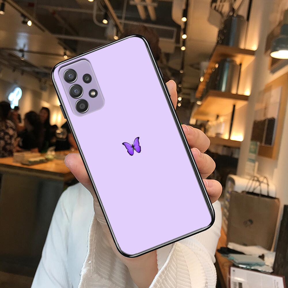Красивый чехол для телефона с узором бабочки для Samsung Galaxy A70 A50 A51 A71 A52 A40 A30 A31 A90 A20E 5G a20s Black Shell Art