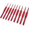 9Pcs Ergonomic Crochet Hook Sweater Sewing Thread Red Handle Craft Accessories Knitting Tools