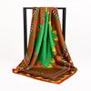 [BYSIFA] Women Rose Silk Scarf Shawl Spring Autumn Large Orange Green Square Scarves Wraps New Design Ladies Head Scarf Cape