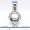 1" 304 Stainless Steel Full Bore Internal Thread Ball Valve, 2-Piece Straight Through DN15 Water Switch Valve