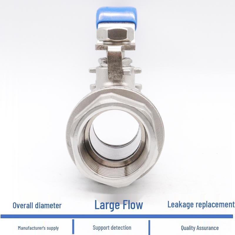 1" 304 Stainless Steel Full Bore Internal Thread Ball Valve, 2-Piece Straight Through DN15 Water Switch Valve