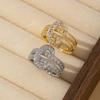 European & American 18k Gold-Plated Zircon Open Ring - Women's Hip Hop Fashion Design
