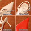 Spring and Autumn New Temperament Pointed Head Thin Heel High Heels Fashion Bag Head Empty Red Sole Shoes Bow Women