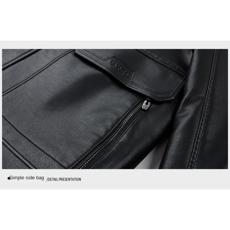 Winter Genuine Leather Clothes Men's Coat Fleece-lined Thickened Men's Dad's Leather Jacket