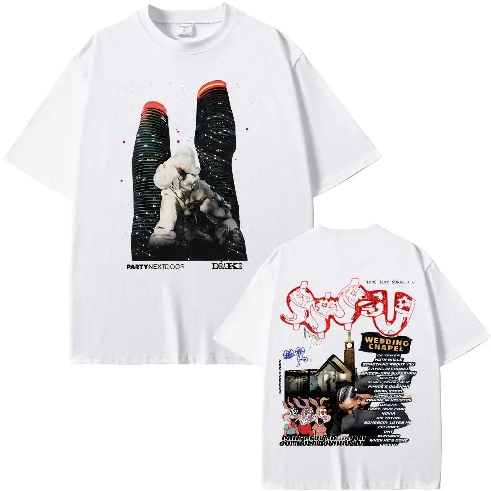 Rapper Partynextdoor Drake Some Sexy Songs 4 U Sss4u Double Sided Print T Shirts Unisex Fashion Hip Hop Oversized Tshirts Black