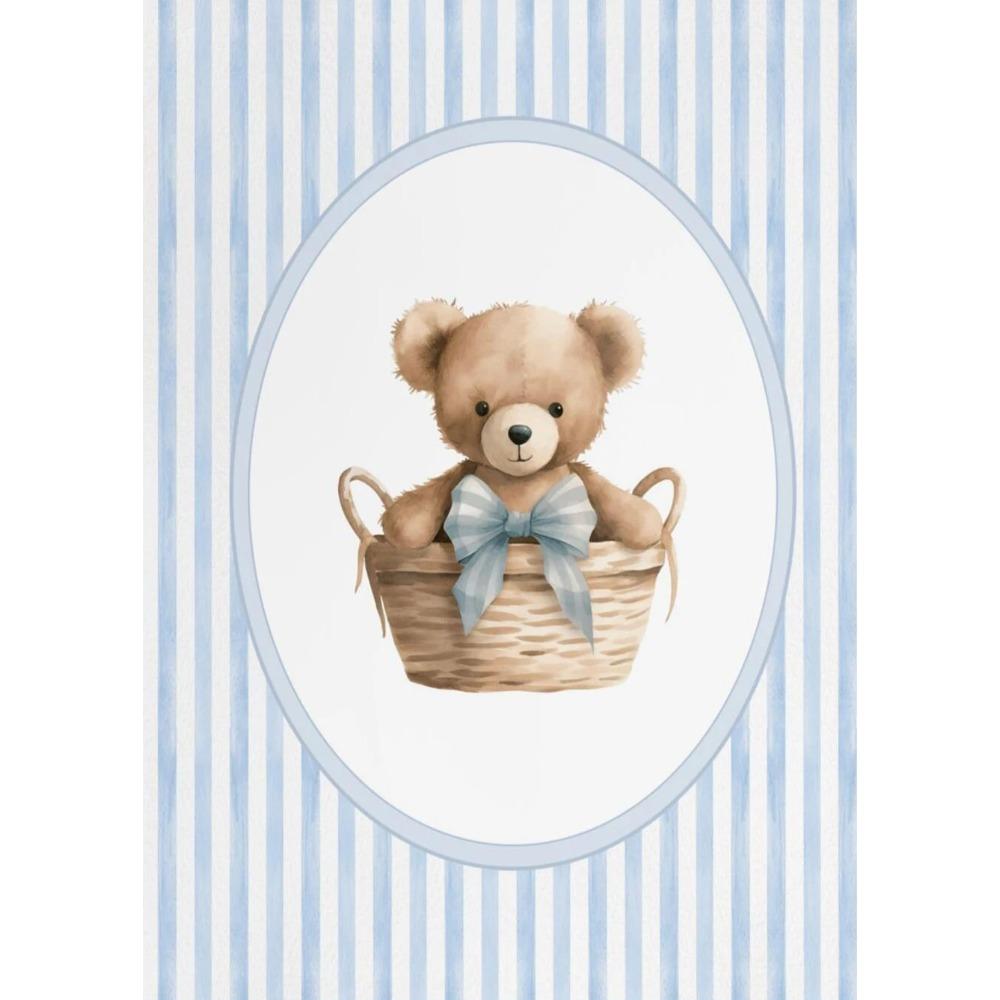 Vintage Hot Air Balloon Baby Sheep Cow Teddy Bear Plane Poster Canvas Painting Print Wall Art Sage Green for Room Nursery Decor