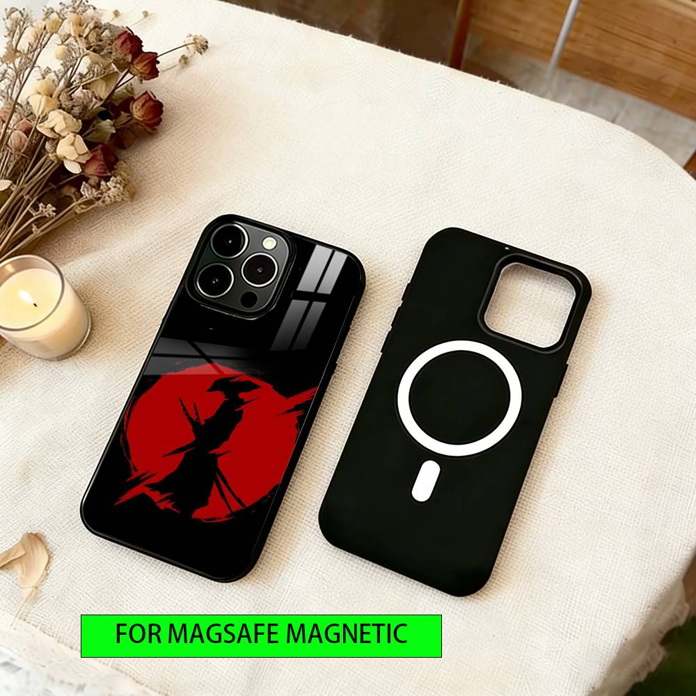 Japanese Bushido Samurai Phone Case For iPhone17,16,15,14,13,12,11 Plus,Pro Magnetic For Magsafe Wireless Charging