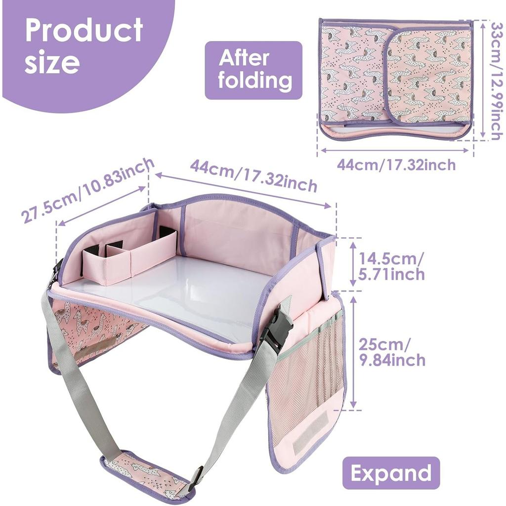 Car Tray Table for Kids Cars Seat Travel Tray Portable Drawing Board Play Pallet Cars Seat Detachable Lap Trays Carseat Table Trays for Kids in Car