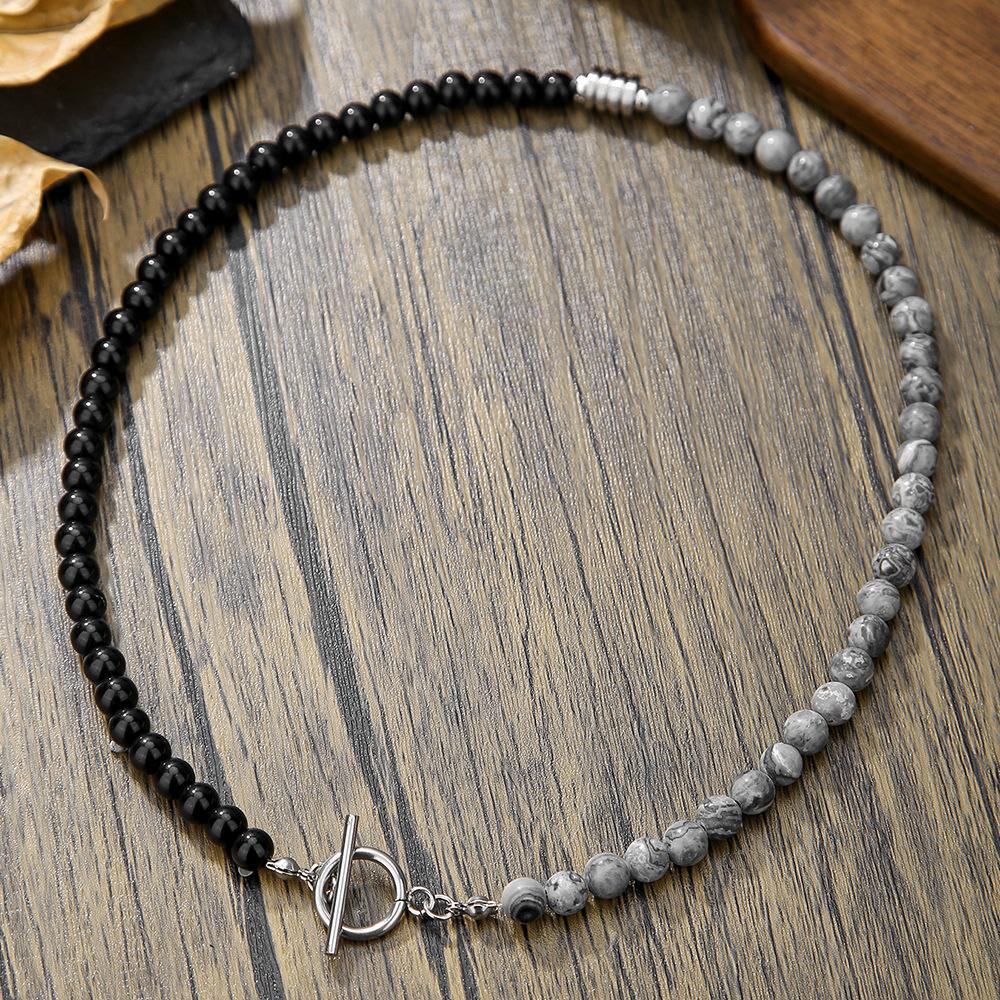 Accessories Punk Frosted Stone Chain Combination Geometric Men's Bracelet Bracelet Accessories Men's