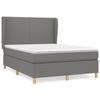 Maison Exclusive - Sommier à lattes de lit avec matelas Gris foncé 140x190cm Tissu