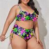 2025 Новый летний купальник женский большого размера Biqunis Fashion Sexy Gather Chest European American Bikini Купальники Tankinis Set