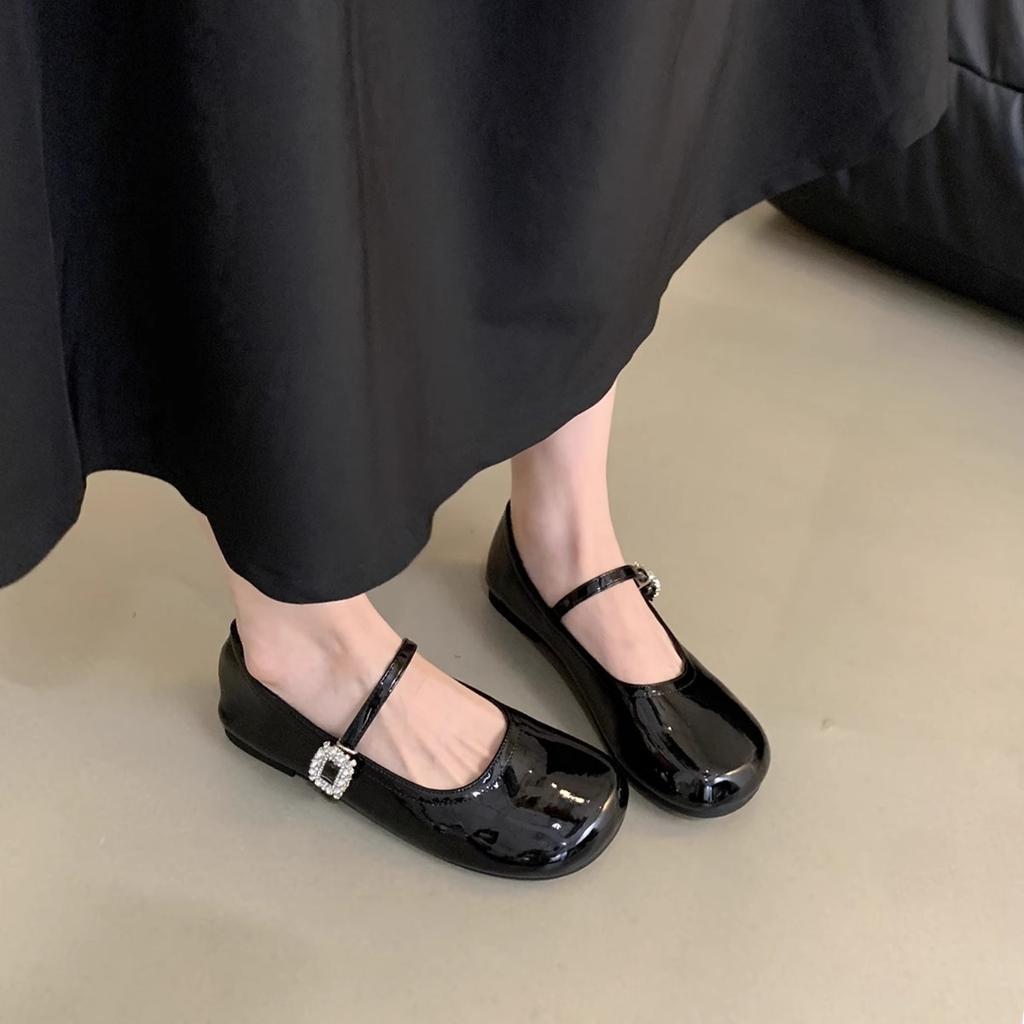 2024 Летние новые женские туфли Мэри Джейн, мягкие повседневные модные балетки на плоской подошве, классические туфли с круглым носком и неглубокой подошвой, красные