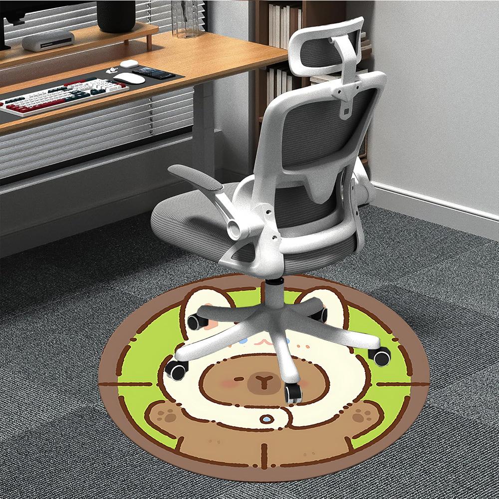 1pc Rabbit Capybara Target Chair Carpet for Office, Soft Comfortable Mat For Office, Living Room, Bedroom, Machine Washable Carpet yy251112222