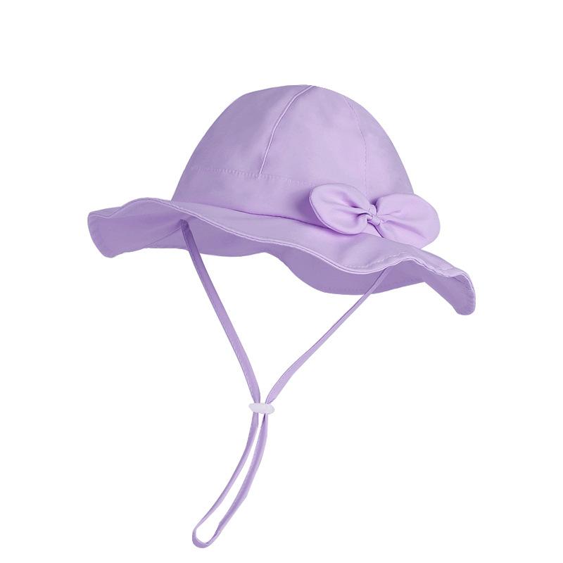 Летняя детская солнцезащитная шляпа милый бант дышащая шестипанельная шляпа-панама шляпа от солнца с большими полями для девочки
