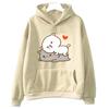 Peach Cat Goma Mochi Cartoon Print Hoodie Kawaii Cartoon Women's Clothing Femme Korean Style Sweatshirt Harajuku Hoody  Female