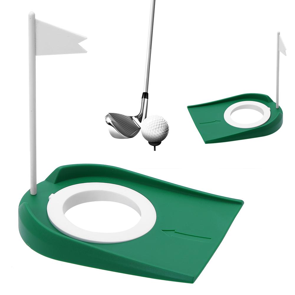 Indoor Outdoor Plastic Golf Putting Cup Practice Aids with Adjustable Hole White Flag