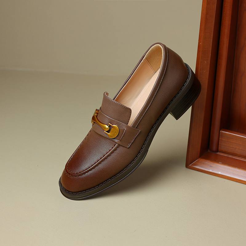 Krazing Pot Весенние туфли из коровьей кожи с круглым носком на толстом среднем каблуке, броги, женские туфли-лодочки большого размера 43 с металлическими застежками