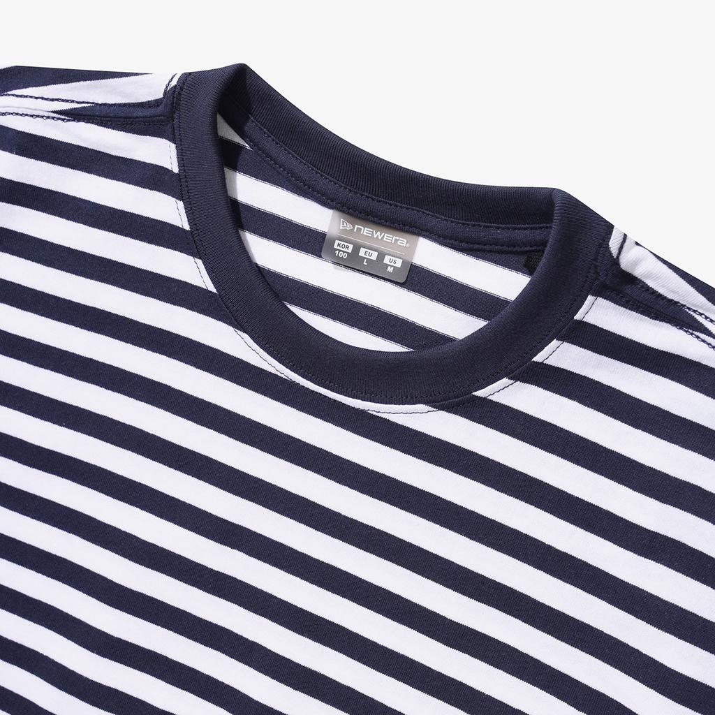 New Era SS26 Полосатая футболка с круглым вырезом и короткими рукавами, унисекс, топ 14954692