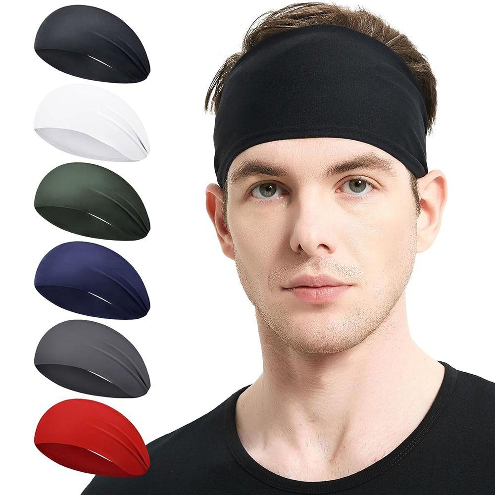 Moisture Absorbing Workout Headbands for Men Non Slip Men‘s Sports Hairband  Cycling