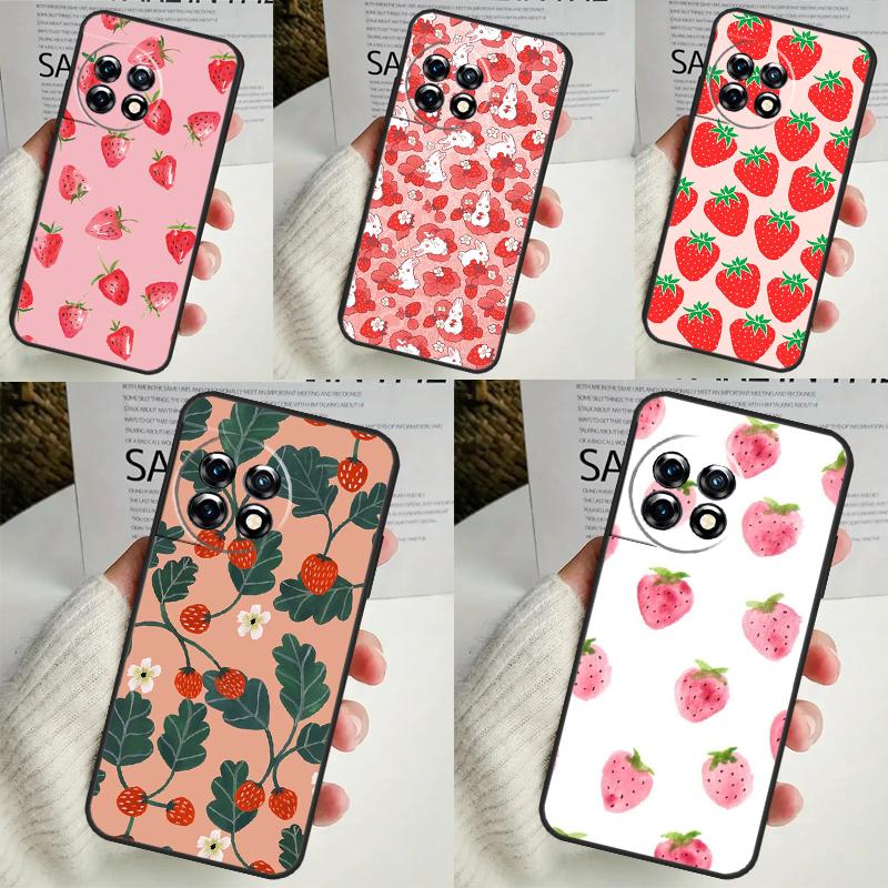Cute Strawberry Case For OnePlus Nord CE 4 3 2 Lite 2T N10 N20 N30 OnePlus 12 11 9 10 Pro 8T 10T 12R Cover