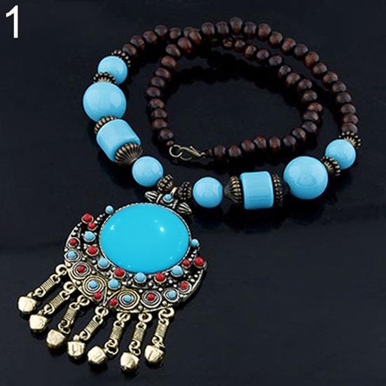 Women Vintage Bohemia Style Pendant Long Chain Sweater Necklace Jewelry Charm