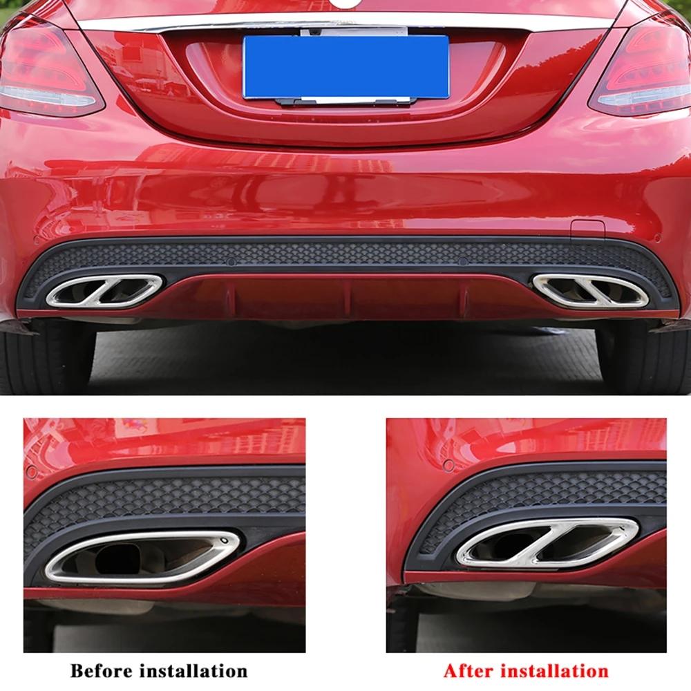 Для Mercedes Benz W204 W205 W212 W213 W176 X253 GLC GLA универсальный чехол для выхлопной трубы автомобиля, насадка для выхлопной трубы, крышка глушителя