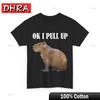 Capybara Ok I Pull Up Capybara Rodents Lovers Zookeeper Women Men Shirt Cute Tshirts Unique Woman Cute Chic T-Shirt Streetwear