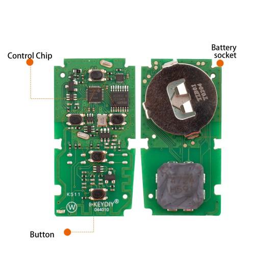 KEYDIY TIB01-5 5 Buttons Programmable Universal Smart Remote Key Keyless Go Replacement
