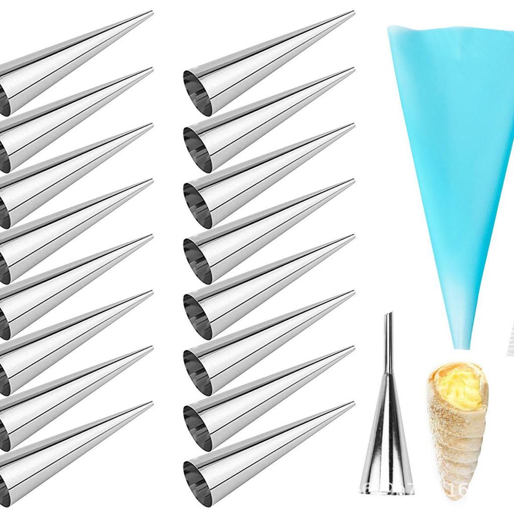 Stainless Steel Croissant and Pastry Molds - Cream Horn Baking Cones